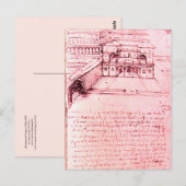 RENAISSANCE ARCHITECTUUR, VILLE PROJECT, Pink Briefkaart (Voorkant / Achterkant)