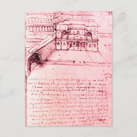 RENAISSANCE ARCHITECTUUR, VILLE PROJECT, Pink Briefkaart (Voorkant)