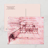 RENAISSANCE ARCHITECTUUR, VILLE PROJECT, Pink Briefkaart (Voorkant / Achterkant)