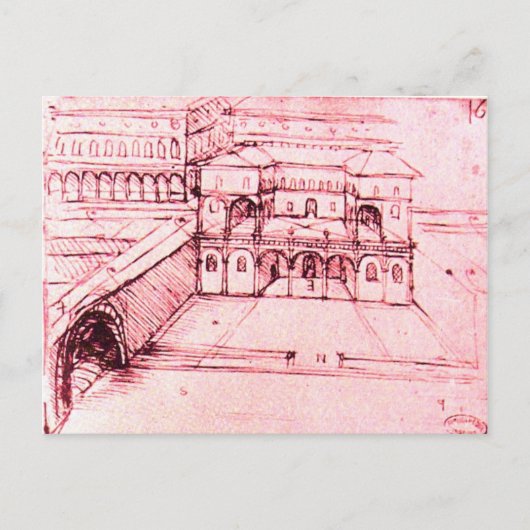 RENAISSANCE ARCHITECTUUR, VILLE PROJECT, Pink Briefkaart (Voorkant)