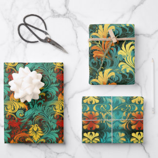 Renaissance Art Nouveau Gradient Wallpaper Design Inpakpapier Vel