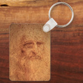Renaissance Art Self Portret van Leonardo da Vinci Sleutelhanger (Achterkant)
