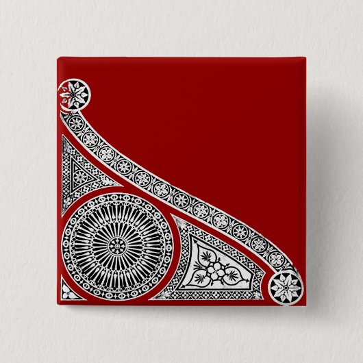 RENAISSANCE Black White Architecture Decor Vierkante Button 5,1 Cm (Voorkant)