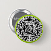 RENAISSANCE Black White Green Architecture Decor Ronde Button 5,7 Cm (Voorkant /achterkant)