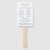 Renaissance  Blauwe Huwelijksceremonie Programma Handwaaier (Achterkant)