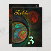 Renaissance Bleu Numéro de table Carte postale (Devant / Derrière)