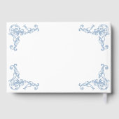 Renaissance Bloemen Dusty Blue Wedding Gastenboek (Achterkant)
