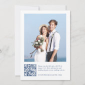 Renaissance Bloemen Dusty Blue Wedding Kaart (Achterkant)