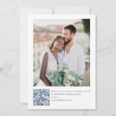 Renaissance  Bloemen Dusty Blue Wedding Save The Date (Achterkant)