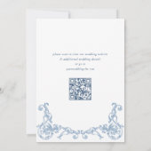 Renaissance  Bloemen Dusty Blue Wedding Save The Date (Achterkant)