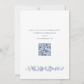 Renaissance  Bloemen Dusty Blue Wedding Save The Date (Achterkant)