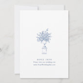 Renaissance Bloemen Dusty Blue Wedding Save The Date (Achterkant)
