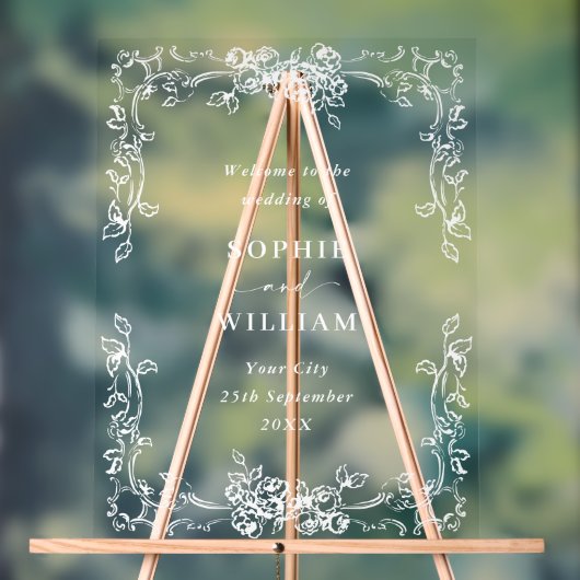 Renaissance  bruiloft WELKOM Huwelijk Acryl Bord (Neutraal)