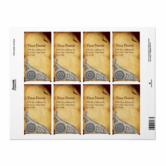 RENAISSANCE bruin perkament Etiket (Full Sheet)