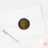 Renaissance Cat Portrait Ronde Sticker (Envelop)