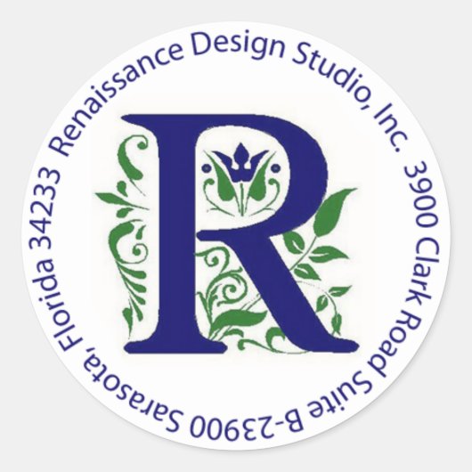 Renaissance Design Studio, Inc. Adres Label (Voorkant)