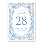 Renaissance  Dusty Blue Floral Wedding Kaart (Achterkant)