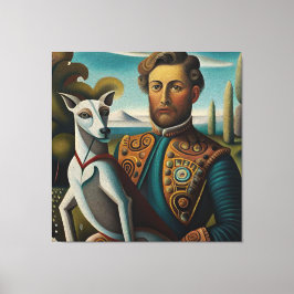Renaissance Elegance Italian Greyhound and Noble Canvas Afdruk