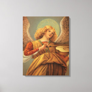 Renaissance engel die viool speelt Melozzo da Forl Canvas Afdruk