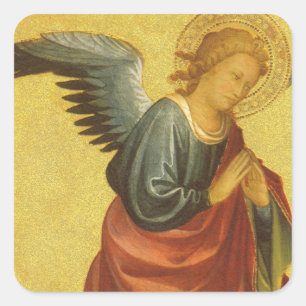 Renaissance engel door Meester van de Bambino Visp Vierkante Sticker
