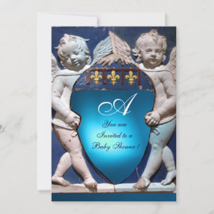 RENAISSANCE ENGELTJE MET BLAUWE SAPPHIERE MONOGRAA KAART