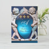 RENAISSANCE ENGELTJE MET BLAUWE SAPPHIERE MONOGRAM KAART (Staand voorkant)