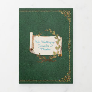 Renaissance Fairytale Wedding Photo Drieluik Uitnodiging