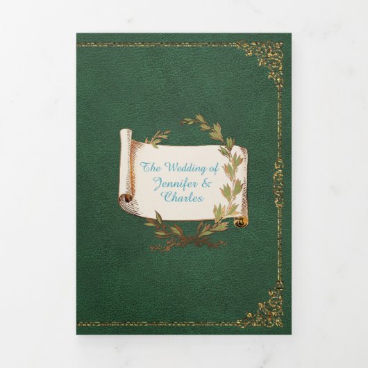 Renaissance Fairytale Wedding Photo Drieluik Uitnodiging (Cover)