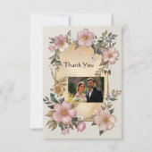 Renaissance Floral Frame Mariage Merci Cartes (Devant)