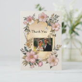 Renaissance Floral Frame Mariage Merci Cartes (Debout devant)