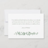 Renaissance  Floral Sage Green Wedding Bedankkaart (Achterkant)