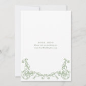 Renaissance  Floral Sage Green Wedding Kaart (Achterkant)