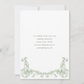 Renaissance Floral Sage Green Wedding Save The Date (Achterkant)