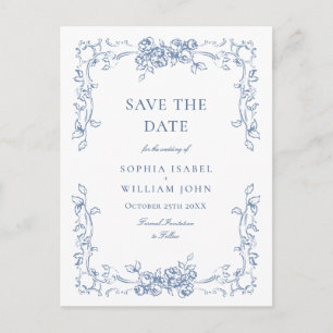 Renaissance  Floral Wedding Save the Date Briefkaart