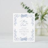 Renaissance Floral Wedding Save the Date Briefkaart (Staand voorkant)