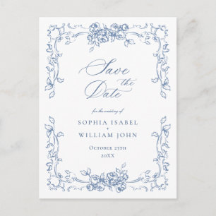 Renaissance  Floral Wedding Save the Date Briefkaart