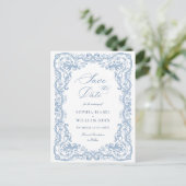 Renaissance  Floral Wedding Save the Date Briefkaart (Staand voorkant)