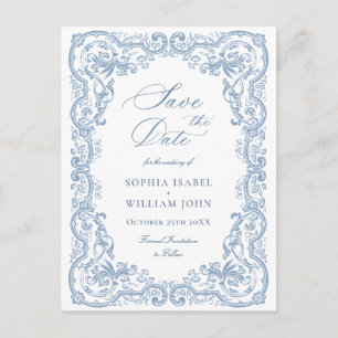 Renaissance  Floral Wedding Save the Date Briefkaart