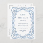 Renaissance Floral Wedding Save the Date Briefkaart (Voorkant / Achterkant)