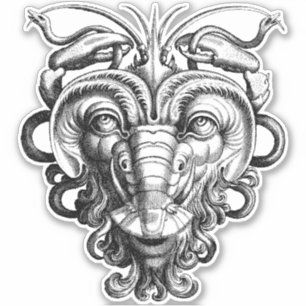 Renaissance Gargoyle Groteske kreeft Man Sticker