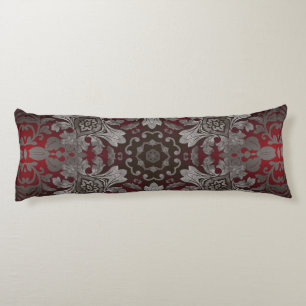 renaissance gothic metallic red en zwarte mandala lichaamskussen