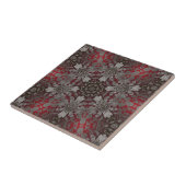 renaissance gothic metallic red en zwarte mandala tegeltje (Zijkant)