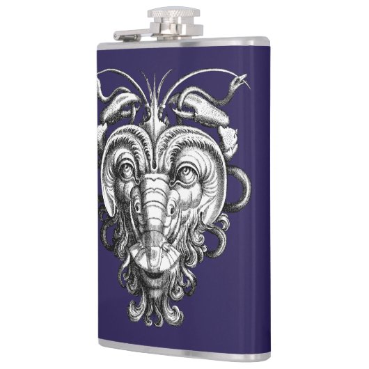 Renaissance Groteske Gargoyle Gezicht Kreeft Man Heupfles (Links)