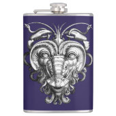 Renaissance Groteske Gargoyle Gezicht Kreeft Man Heupfles (Voorkant)