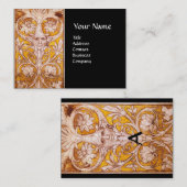 RENAISSANCE GROTESQUE FACE, BLACK GOLD Metallic Visitekaartje (Voorkant / Achterkant)