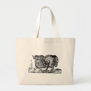 Renaissance Houtsnede van een Ram Totebag Grote Tote Bag