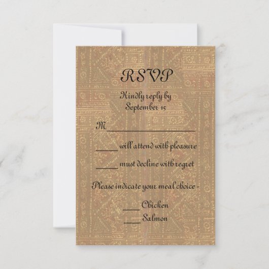 Renaissance Lady en Knight Medieval Wedding RSVP (Voorkant)