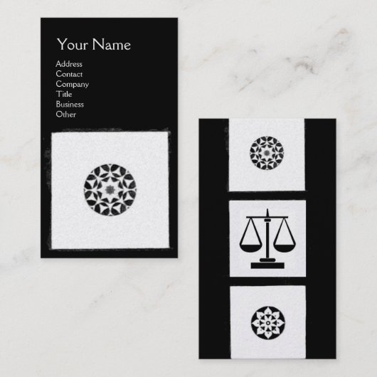 RENAISSANCE Legal Kantoor Attorney Black White Visitekaartje (Voorkant / Achterkant)