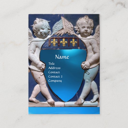 RENAISSANCE LITTLE ANGELS MONOGRAM, Blue Sapphire Visitekaartje (Voorkant)