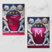 RENAISSANCE LITTLE ANGELS MONOGRAM Red Pink Ruby Visitekaartje (Voorkant / Achterkant)